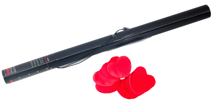 Elektrische Konfettikanone 80cm - Rote Herzen