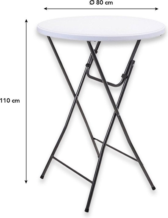 Statafel 80cm, 110cm hoog incl. zwarte hoes