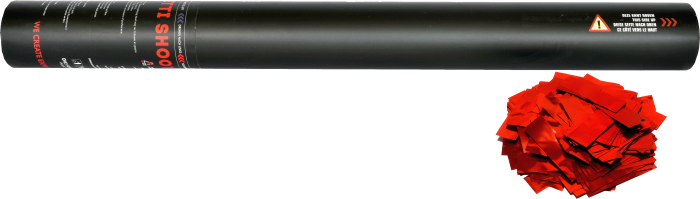 Hand-Konfettikanone 50cm - Rot Metallic