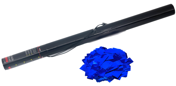 Elektrische Konfetti-Kanone 80cm – Metallic Blau