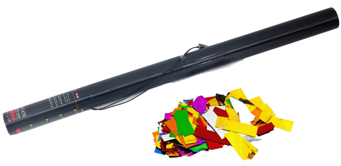 Elektrische Konfettikanone 80cm - Mehrfarbig Metallic